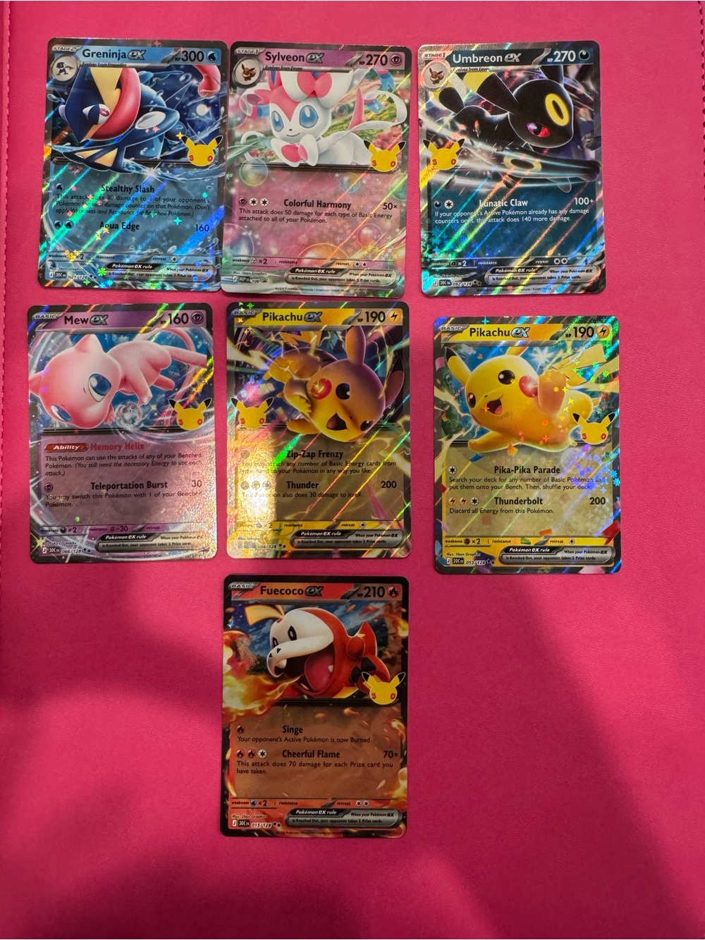 TCG Holofoil Promo Card Lot - Assorted Characters (Pink)